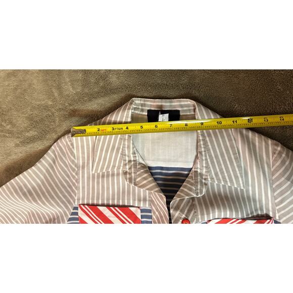 Vintage Algo Switzerland Sleeveless Striped Shirt Dress Sz S - Picture 7 of 13